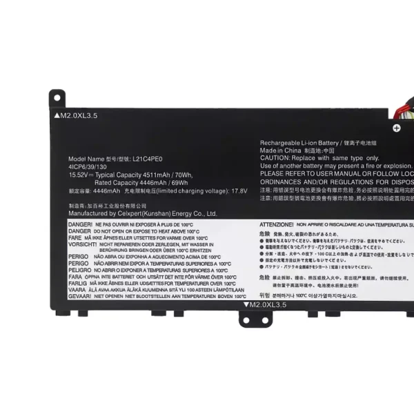 Originalt batteri til PC Lenovo L21C4PE0 L21D4PE0 L21M4PE0 L21M4PC7 L21C4PC7 L21C4PC4 - Bilde 3