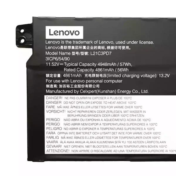 Originalt batteri til PC LENOVO L21C3PD7 L21M3PD7 - Bilde 3