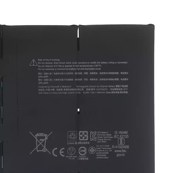Originalt batteri til PC MICROSOFT G3HTA057H,MICROSOFT Surface Laptop 3 1872/1873 - Bilde 3
