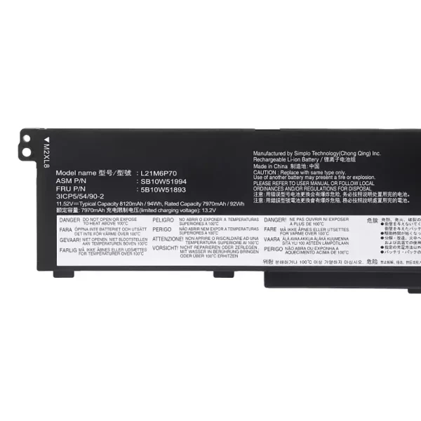 Originalt batteri til PC LENOVO L21M6P70 L21L6P70 L21D6P70 - Bilde 3