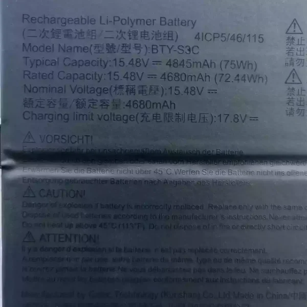 Originalt batteri til PC MSI BTY-S3C - Bilde 3