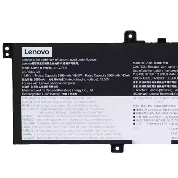Originalt batteri til PC LENOVO L21C3PD5 L21L3PD5 L21M3PD5 - Bilde 3
