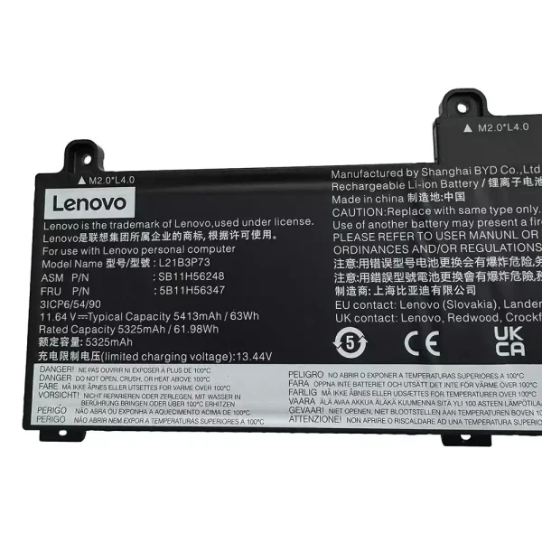 Originalt batteri til PC LENOVO L21B3P73 SB10W52010 5B10W51909 - Bilde 3