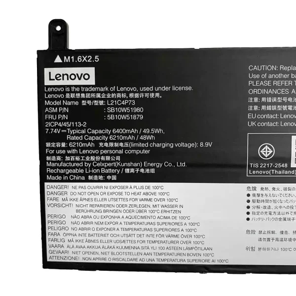 Originalt batteri til PC LENOVO L21M4P73 L21C4P73 - Bilde 2