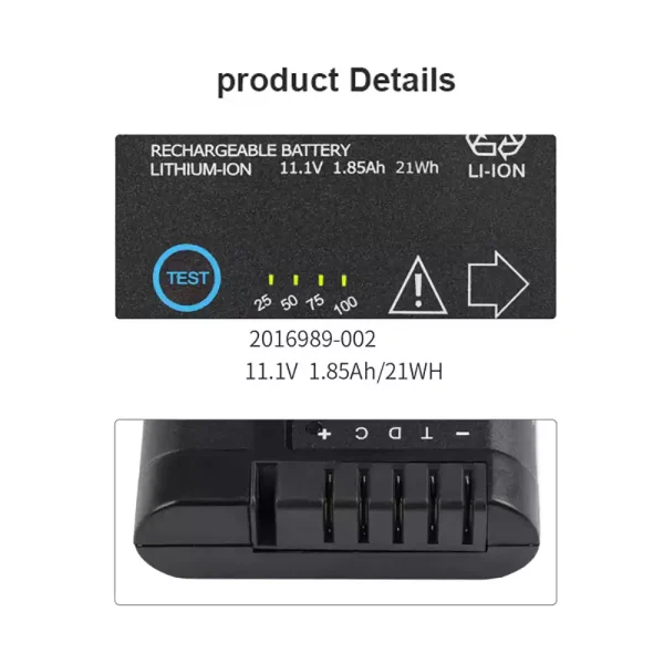 Batteri til GE 2016989-002 2016989-003 DR203 Solar 8000i - Bilde 2