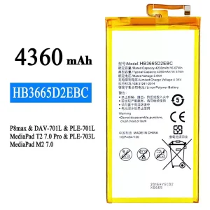 Batteri HB3665D2EBC til HUAWEI P8 max