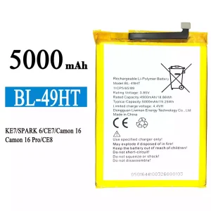 Batteri BL-49HT til Tecno KE7 / SPARK 6 / Camon 16 /Camon 16 Pro