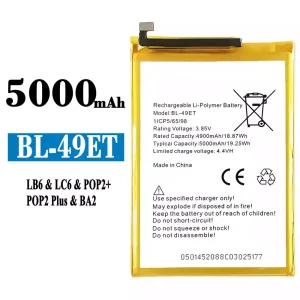 Batteri BL-49ET til Tecno LB6 / LC6 / POP2+ / POP2 Plus /BA2