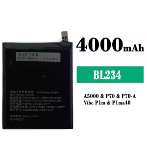Batteri BL234 til Lenovo P70/P70-A/A5000