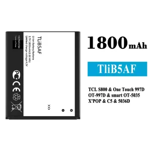 Batteri TliB5AF til Alcatel TCL S800/One Touch 997D
