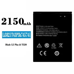 Batteri Li3821T43P3h745741 til ZTE Blade L5 Plus