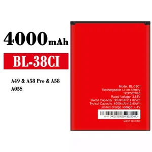 Batteri BL-38CI til itel A49/A58 Pro/A58/A05S